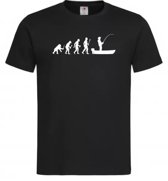 Мужская футболка Еволюція рибака Черный фото