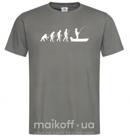 Мужская футболка Эволюция рыбака Графит фото