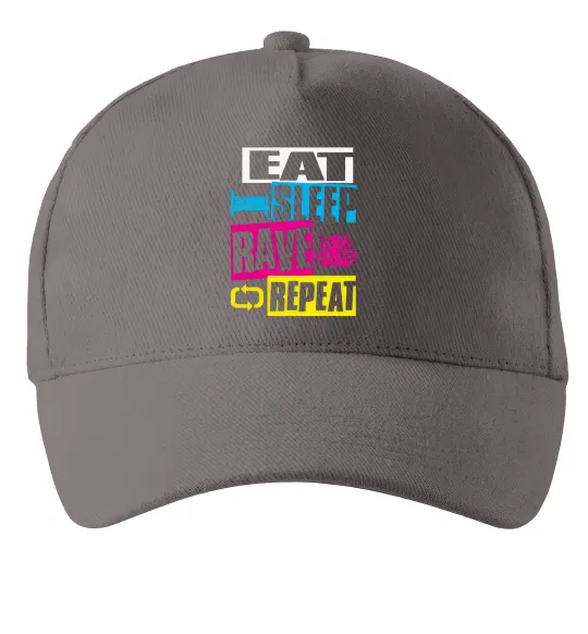 Кепка eat sleap rave repeat Сірий фото