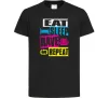 Детская футболка eat sleap rave repeat Черный Детская футболка eat sleap rave repeat Черный фото