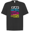 Футболка Оверсайз eat sleap rave repeat Черный фото