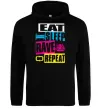 Мужская толстовка (худи) eat sleap rave repeat Черный Мужская толстовка (худи) eat sleap rave repeat Черный фото