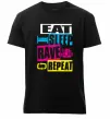 Чоловіча преміум футболка eat sleap rave repeat Чорний фото