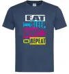 Мужская футболка eat sleap rave repeat Темно-синий фото