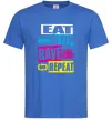Мужская футболка eat sleap rave repeat Ярко-синий фото