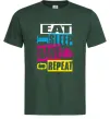 Мужская футболка eat sleap rave repeat Темно-зеленый фото