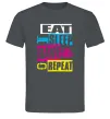 Мужская футболка eat sleap rave repeat Графит фото