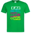 Мужская футболка eat sleap rave repeat Зеленый фото