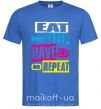Чоловіча футболка eat sleap rave repeat Яскраво-синій фото
