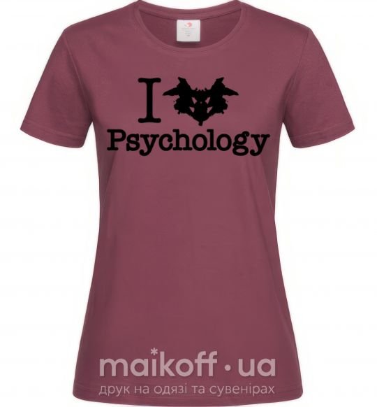 Женская футболка Рsychology Бордовый фото