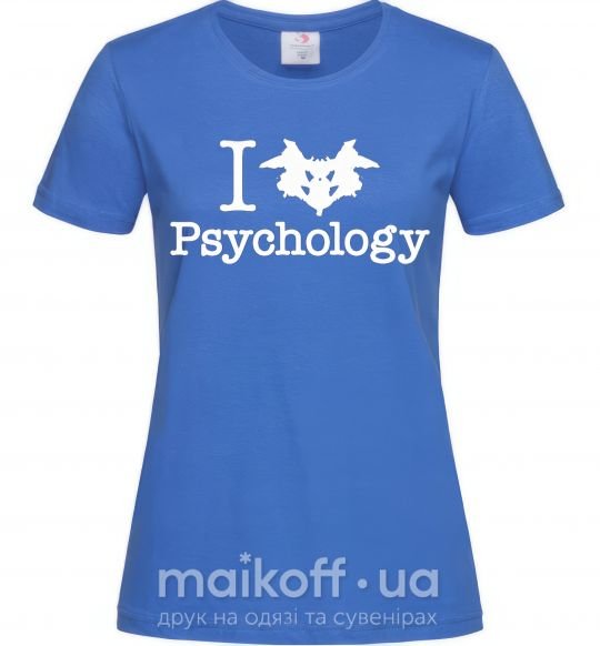 Жіноча футболка Рsychology Яскраво-синій фото