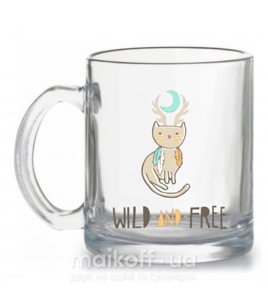 Чашка стеклянная wild and free Прозрачный фото