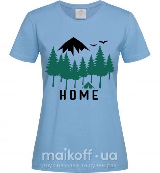 Жіноча футболка home Блакитний фото