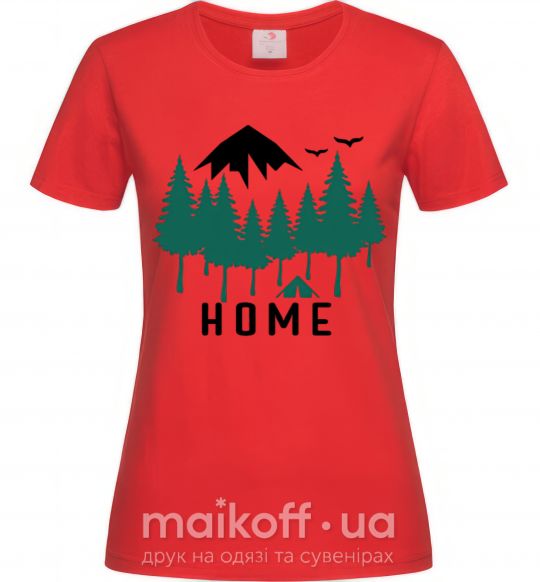 Женская футболка home Красный фото