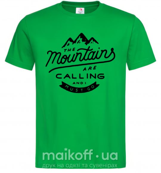 Чоловіча футболка The mountains are calling Зелений фото