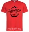 Мужская футболка The mountains are calling Красный фото