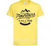 Детская футболка The mountains are calling Лимонный фото