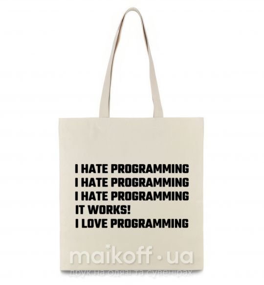 Эко-сумка programming Бежевый фото