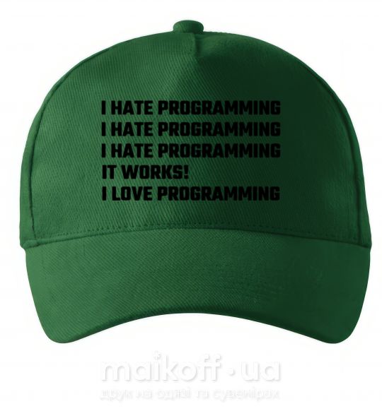 Кепка programming Темно-зелений фото