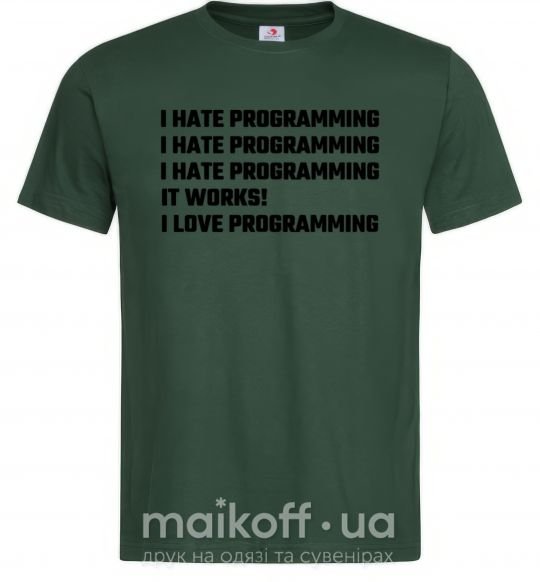 Мужская футболка programming Темно-зеленый фото