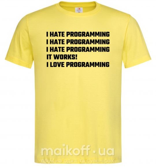 Мужская футболка programming Лимонный фото