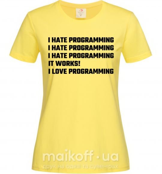 Жіноча футболка programming Лимонний фото