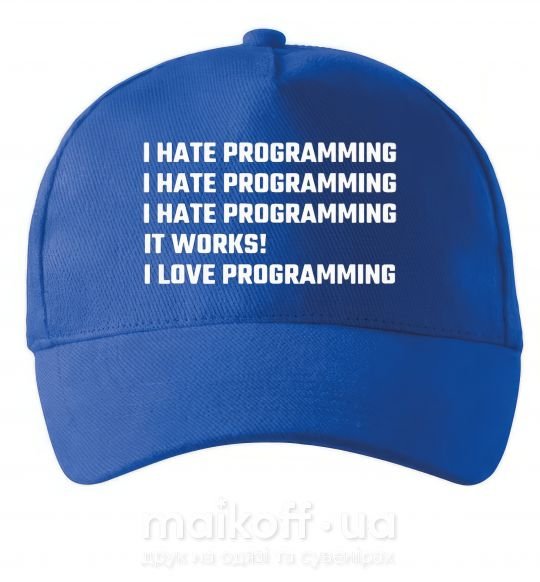 Кепка programming Яскраво-синій фото