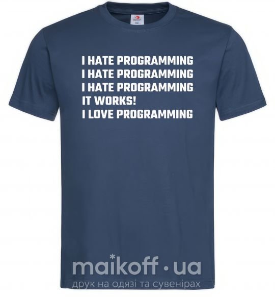Чоловіча футболка programming Темно-синій фото