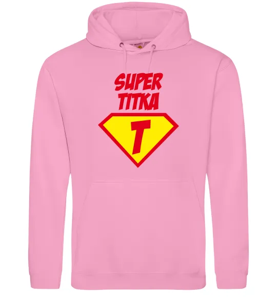 Мужская толстовка (худи) Super Тітка Розовый фото