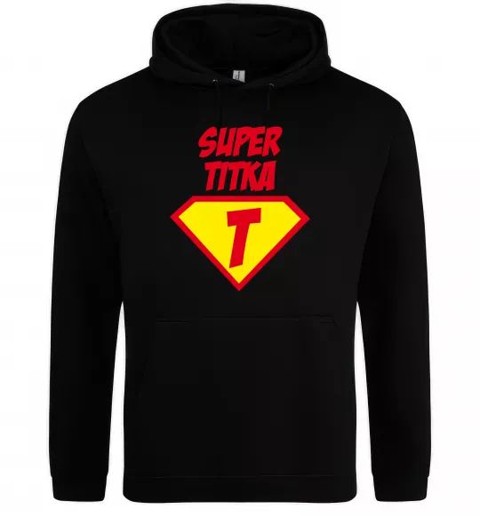 Мужская толстовка (худи) Super Тітка Черный фото
