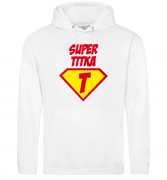 Жіноча толстовка (худі) Super Тітка Білий фото