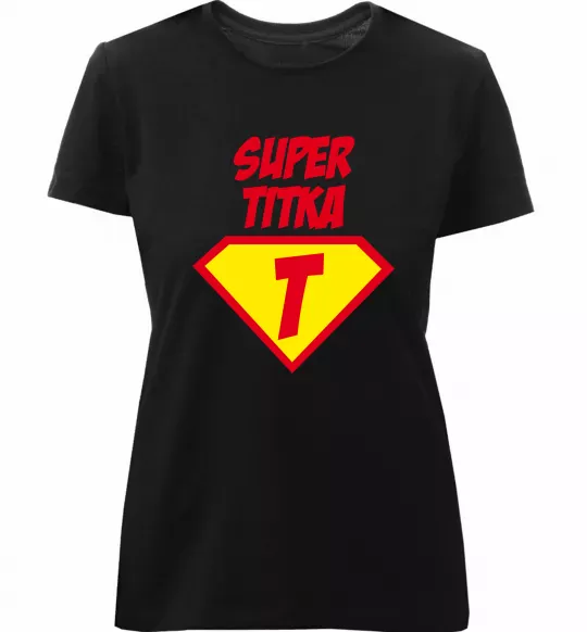 Жіноча преміум футболка Super Тітка Чорний фото