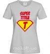 Жіноча футболка Super Тітка Сірий фото