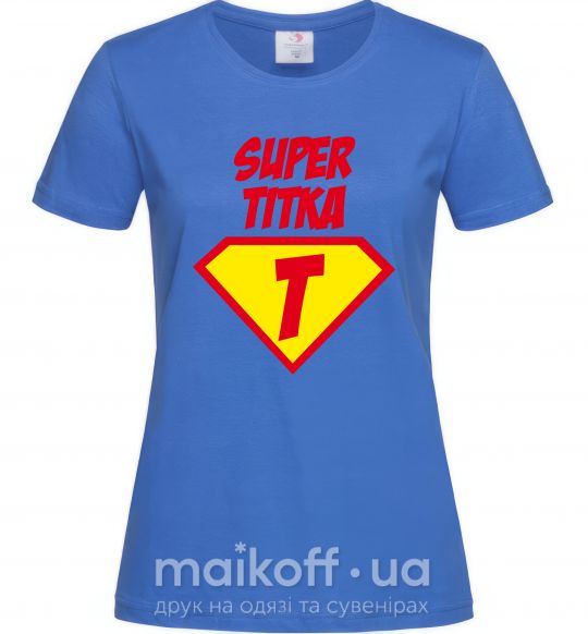 Жіноча футболка Super Тітка Яскраво-синій фото