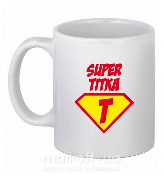 Чашка керамічна Super Тітка Білий фото