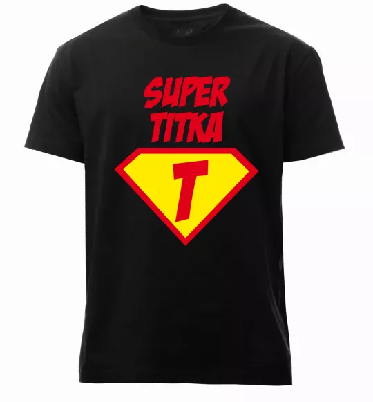 Чоловіча преміум футболка Super Тітка Чорний фото