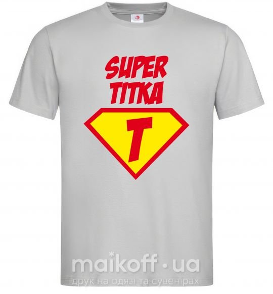 Чоловіча футболка Super Тітка Сірий фото