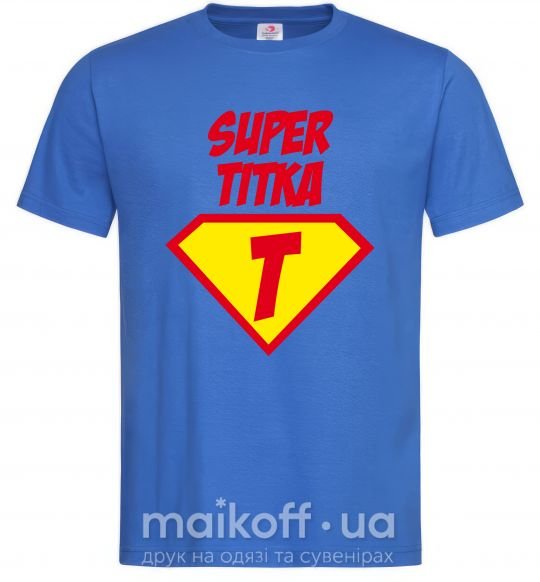 Мужская футболка Super Тітка Ярко-синий фото