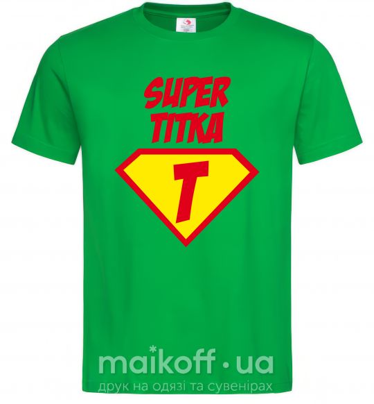 Мужская футболка Super Тітка Зеленый фото