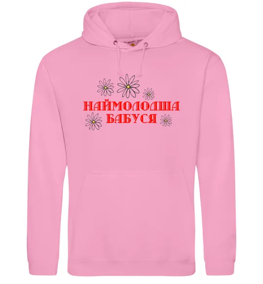 Мужская толстовка (худи) Наймолодша бабуся Розовый фото