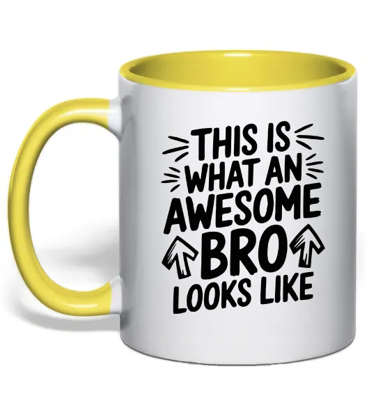 Чашка с цветной ручкой Ось так виглядає найкращий у світі брат Лимонный фото