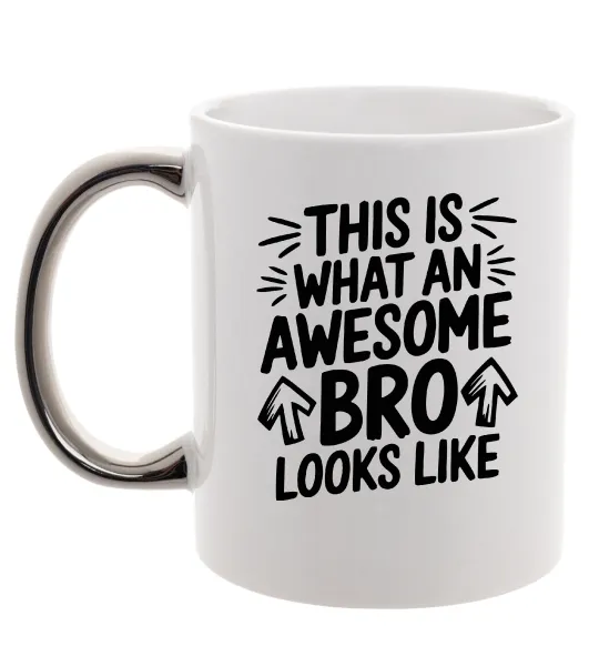 Чашка з кольоровою ручкою Ось так виглядає найкращий у світі брат Срібло фото