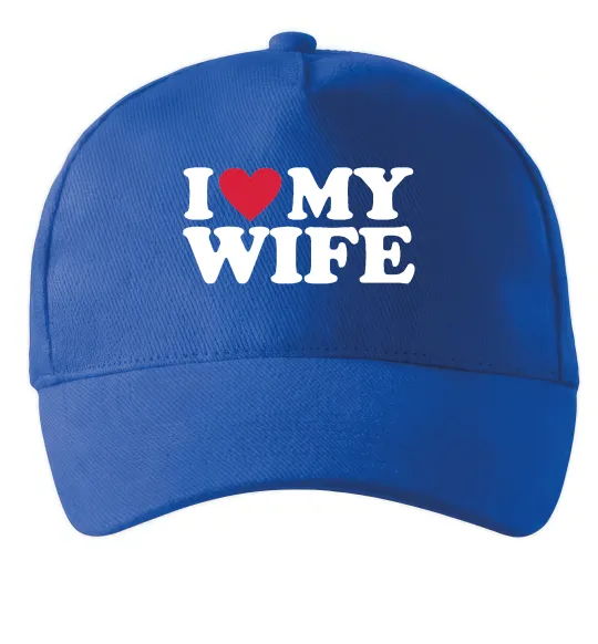 Кепка I love my wife Ярко-синий фото