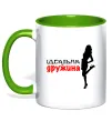 Чашка с цветной ручкой Ідеальна дружина Зеленый фото