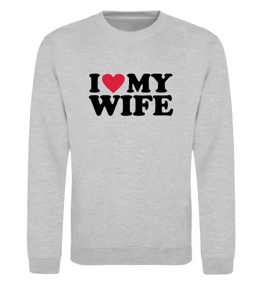 Свитшот I love my wife Серый меланж фото