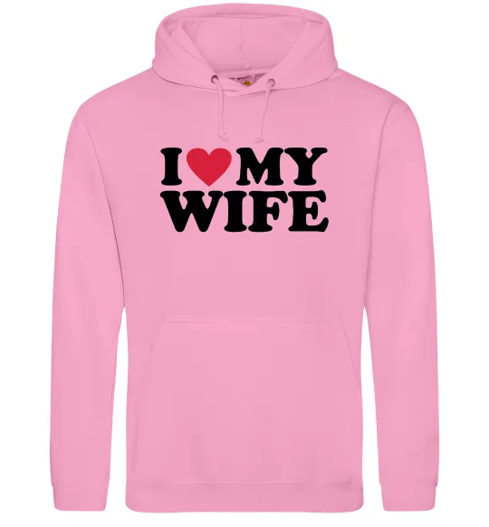 Жіноча толстовка (худі) I love my wife Рожевий фото