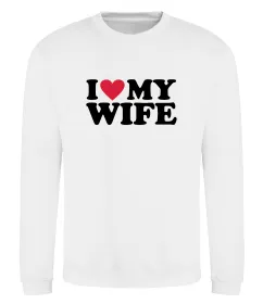 Свитшот I love my wife Белый фото