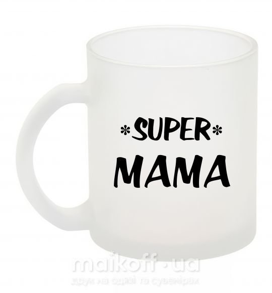 Чашка стеклянная надпись Super mama Фроузен фото