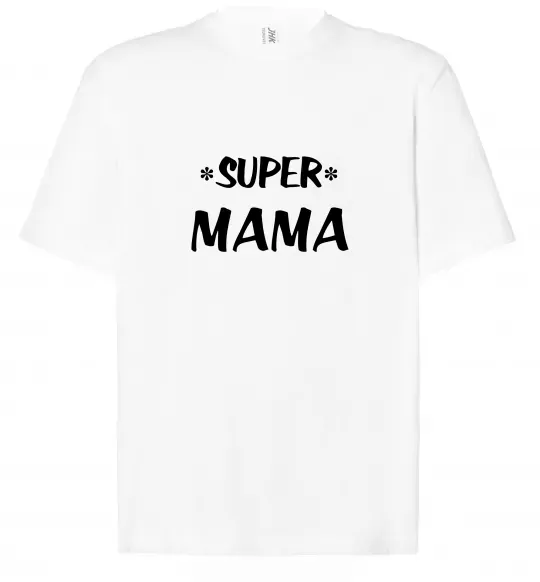 Футболка Оверсайз надпись Super mama Белый фото