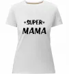 Жіноча преміум футболка надпись Super mama Білий фото